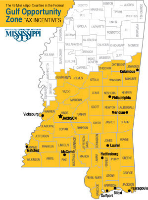 Counties affected by Katrina