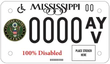 100% Disabled Veteran Army Motorcycle 